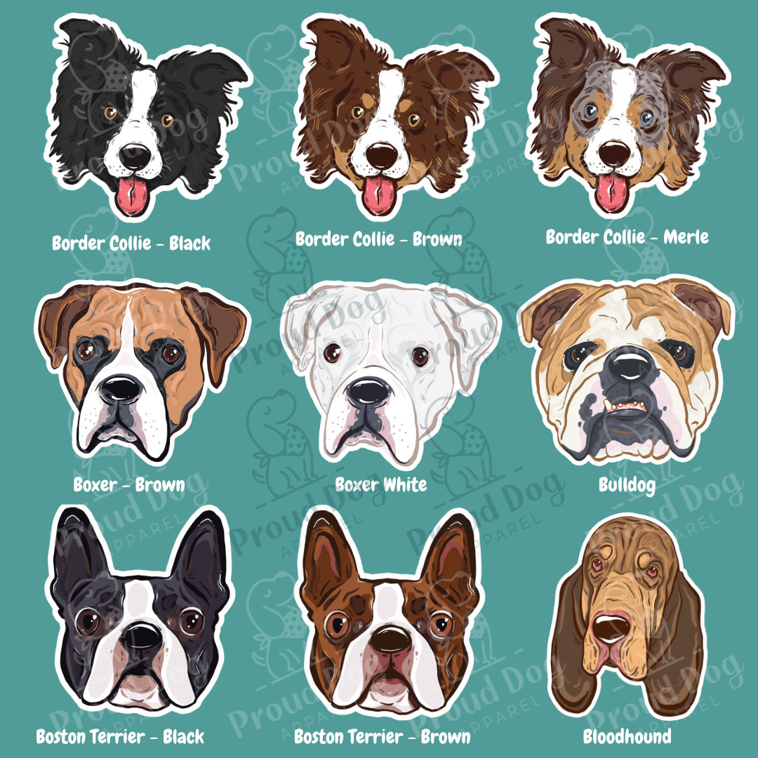 Dog Breed Stickers (A-H)