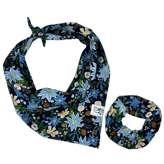 Blue Poinsettia - Bandana🎄