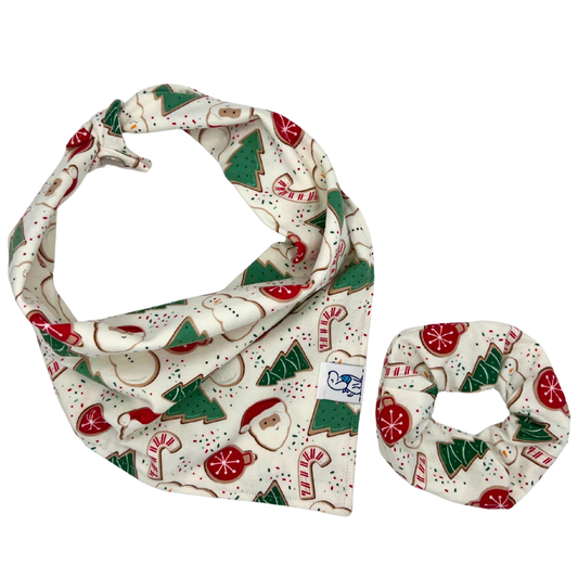 Santas Cookies (White) - Flannel Bandana🎄