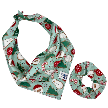 Santas Cookies (Green) - Flannel Bandana🎄