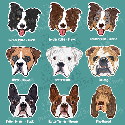 Dog Breed Stickers (A-H)
