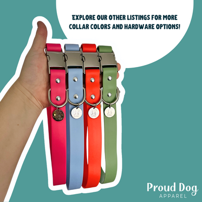 Pink Waterproof Dog Collar & Leash (Gold Hardware)